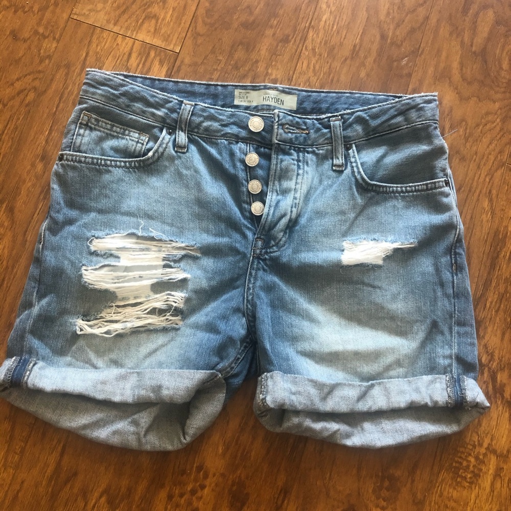 Top shop high waisted denim shorts